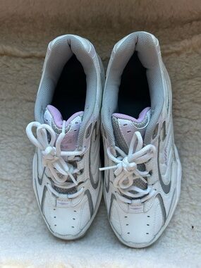 Avia White and Light Purple Women's Athletic Sneakers